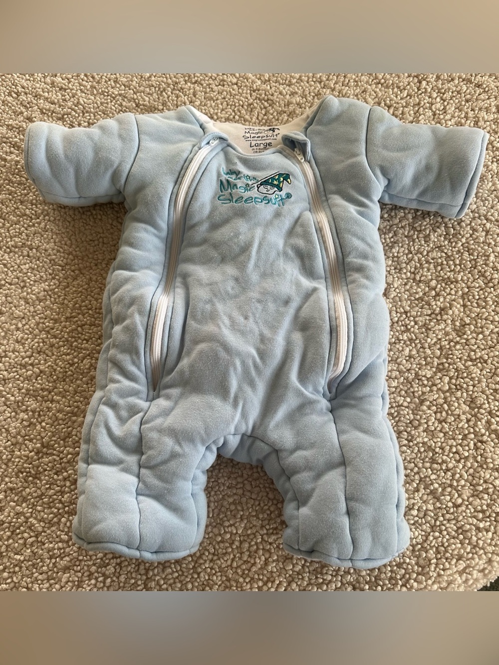 Baby Merlin’s Magic Sleepsuit Blue Size Large 6-9 months